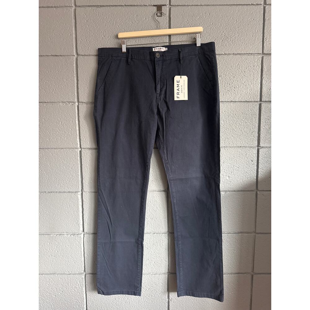 NWT Frame L'Homme Slim Cotton Twill in Navy size 36x34 - Picture 2 of 5